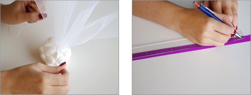 Satinband für Bonboniere abmessen