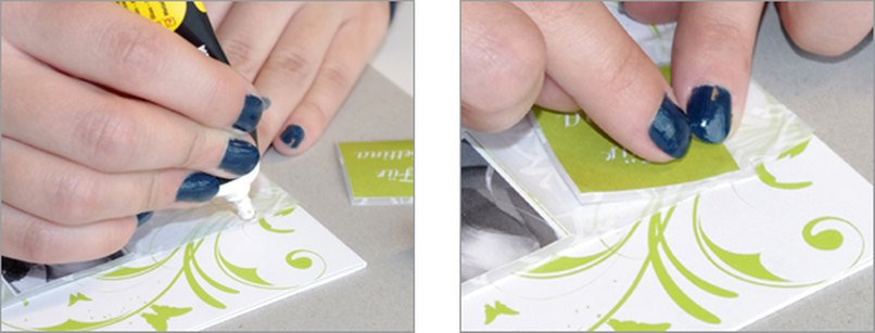 Einladungskarte mit Namenskärtchen. Schritt 6