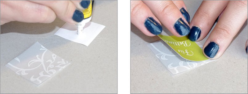 Einladungskarte mit Namenskärtchen. Schritt 5