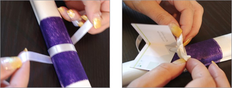 Serviettenbanderole mit Geschenkanhänger. Schritt 3