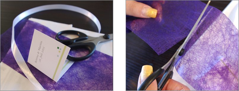 Serviettenbanderole mit Geschenkanhänger. Schritt 2