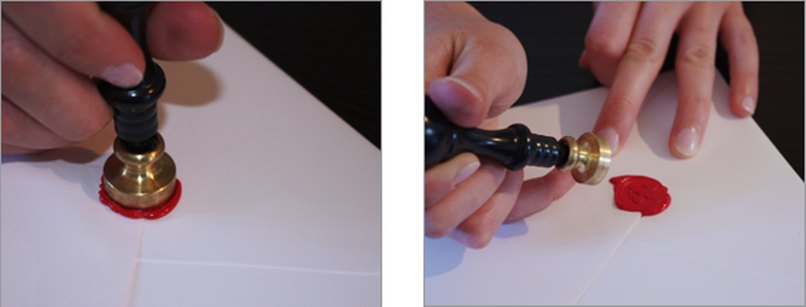 Kuvert mit Siegelschloss. Schritt 2