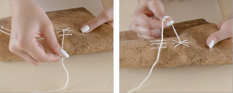 Schritt 21 & 22: Nach dem Einfädeln sollte die Stickerei einer Schleife ähneln Bastelanleitung 11