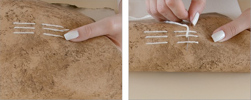 Schritt 19 & 20: Wenn die drei Reihen fertig gestickt sind, können Sie Ihre Stickerei optional noch ein wenig weiterführen. Bastelanleitung 10