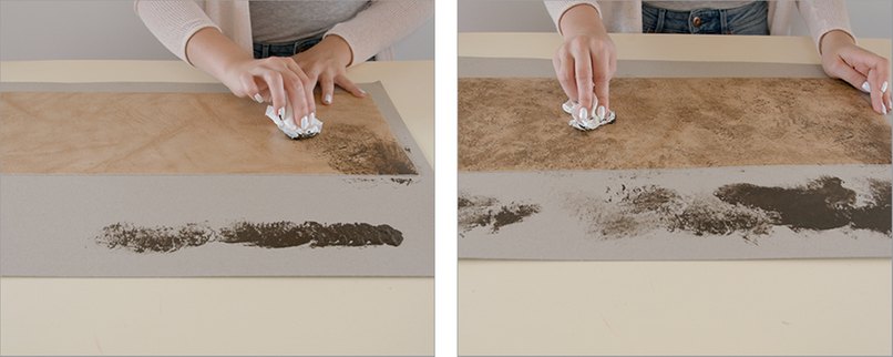 Schritt 9 & 10: Betupfen sie das komplette Kunstleder mit Farbe. Bastelanleitung 05