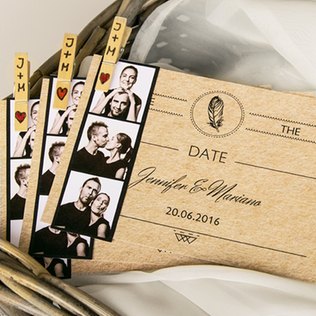 Hochzeitseinladung mit Fotostreifen Hochzeitseinladung mit Fotostreifen