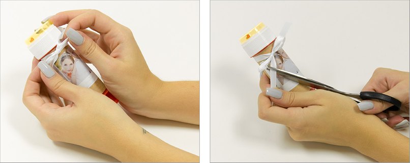 Schleifenband als Deko darum binden