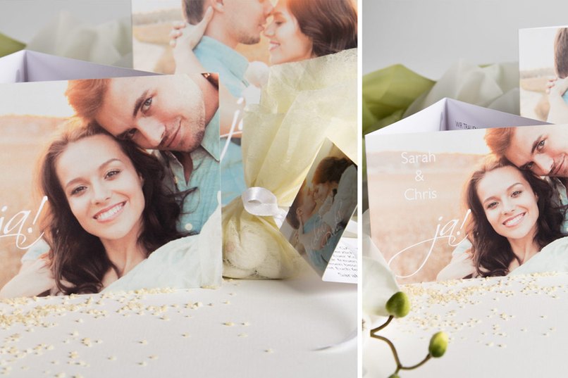 Clarity, Hochzeitseinladung, klar, strukturiert, Bild, Paar