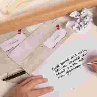 Gute Idee, Hand, Schreiben, Einladung, Mustertext
