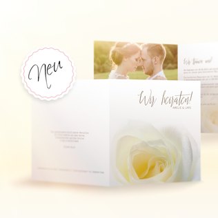 Die weiße Rose - Reinheit, Aufrichtigkeit und unsterbliche Liebe Warum Rosenkarten als Hochzeitseinladungen endlich neues Leben brauchen