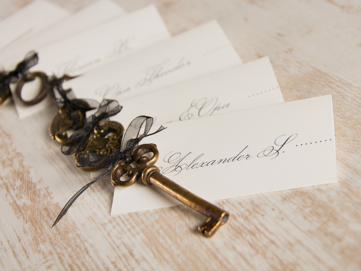 Schlüssel zum Herzen für die Tischdeko auf der Hochzeit myprintcard