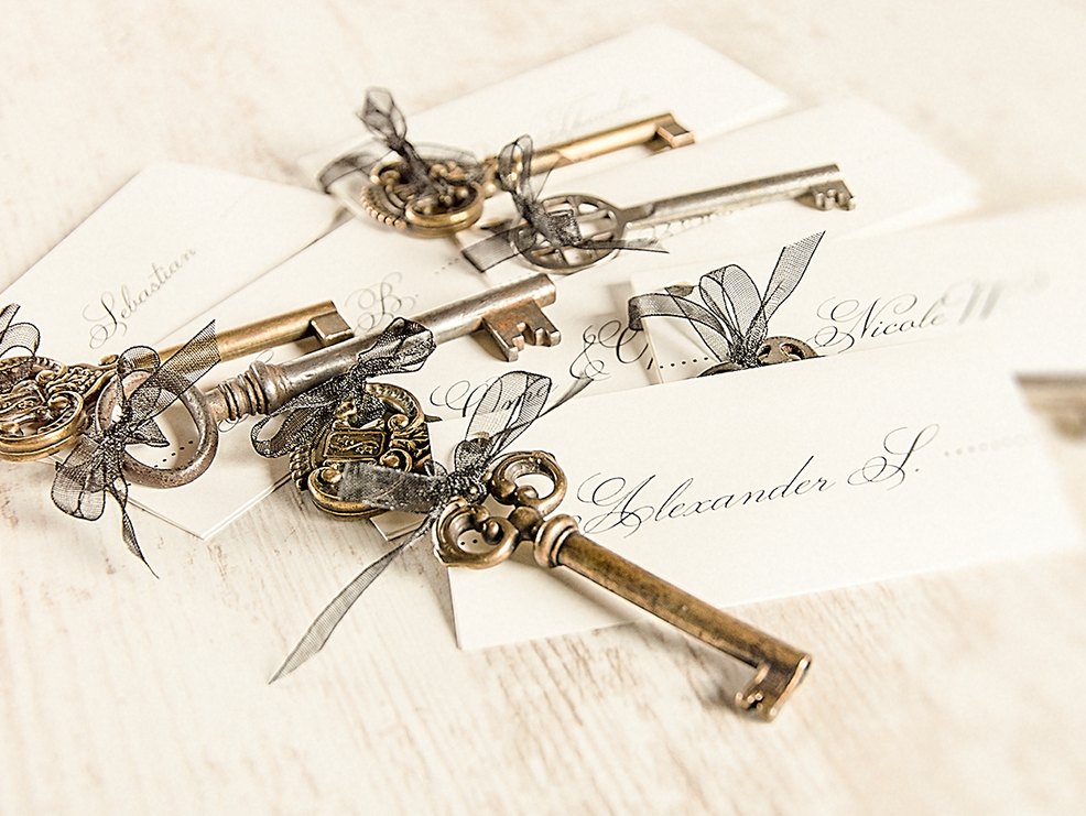 Schlüssel zum Herzen für die Tischdeko auf der Hochzeit – myprintcard