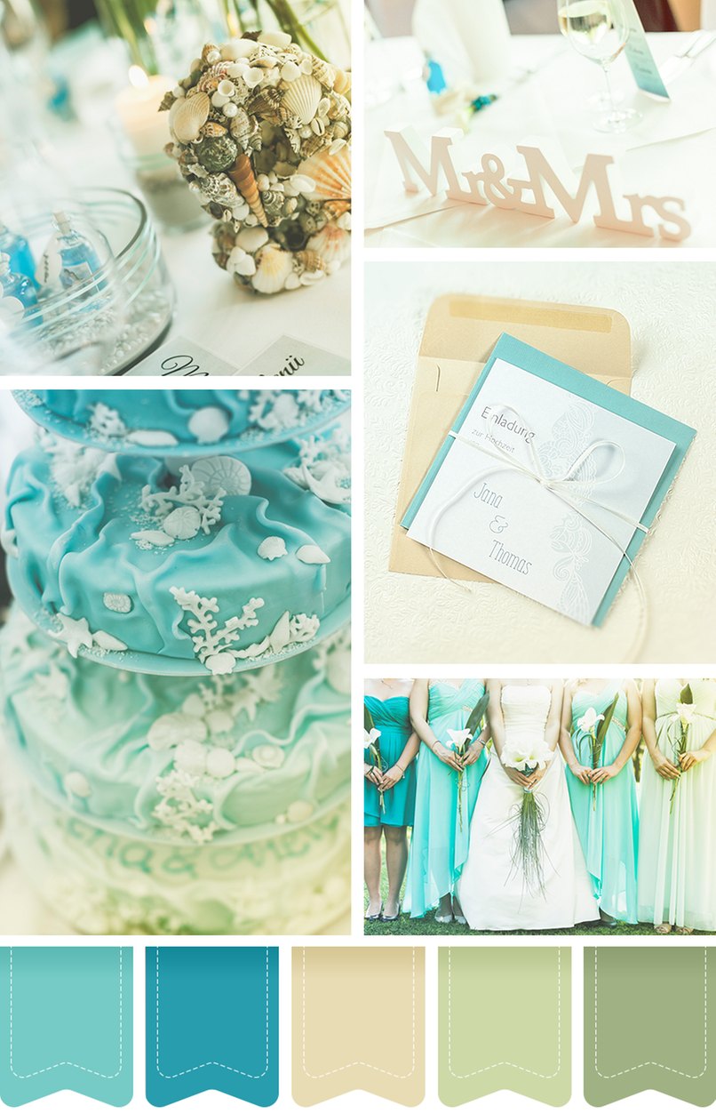 Ein Farbkonzept für die Hochzeit am Meer