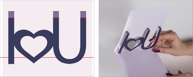 Vorlage entlang der Linie knicken.