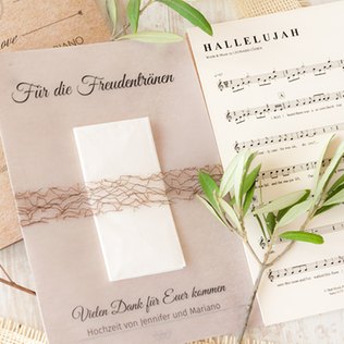 Freudentränen-Taschentuch im Kirchenheft Freudentränen-Taschentuch im Kirchenheft