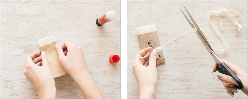 Schritt 13 & 14: Bordüre zuschneiden Ein Stück der Spitzenborde zuschneiden