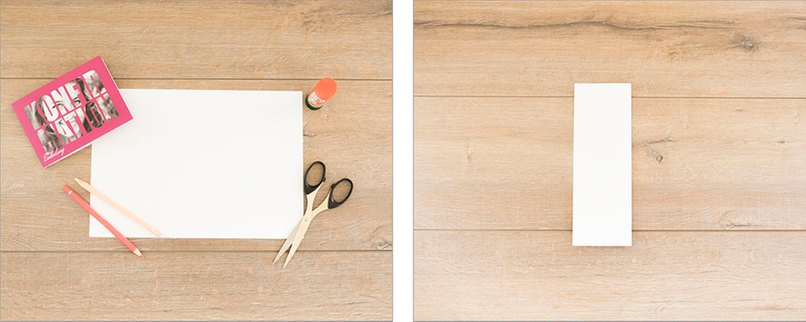 Schritt 1: Bastelmaterial bereitlegen - Schritt 2: A4 Blatt falten Blatt hochkant falten