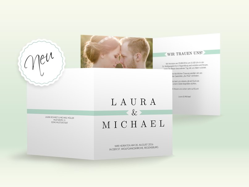 Eine moderne Hochzeitseinladung mit Stil - Tender Eine moderne Hochzeitseinladung mit Stil - Tender