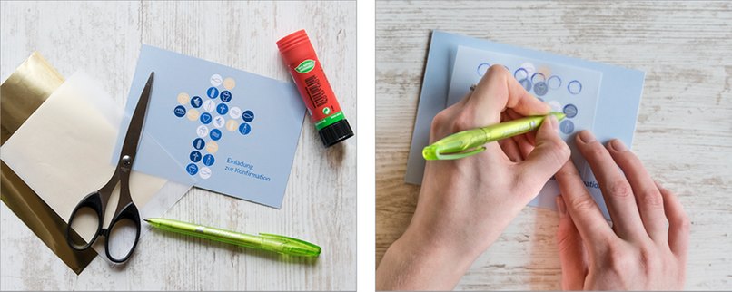 Material bereitlegen und Motiv auf Transparentpapier übertragen.