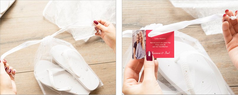 Geschenkanhänger befestigen