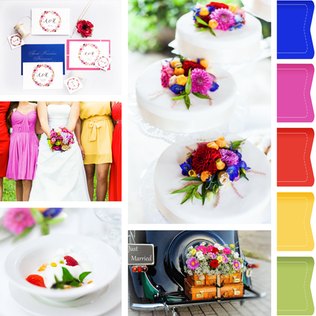 Ein Mooboard für das Hochzeitsmotto Bunt Ein Mooboard für das Hochzeitsmotto Bunt