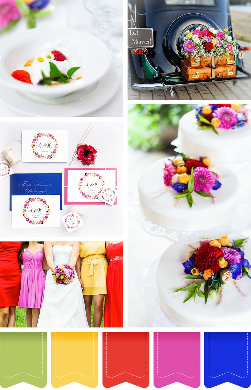 Ein Moodboard für die bunte Hochzeit