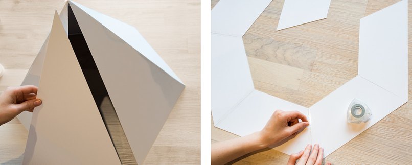 Dreiecke zu einer Pyramide formen