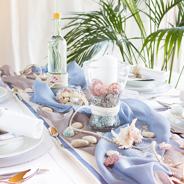 Wunderschöne maritime Tischdekoration