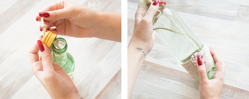 Der Docht wird befestigt