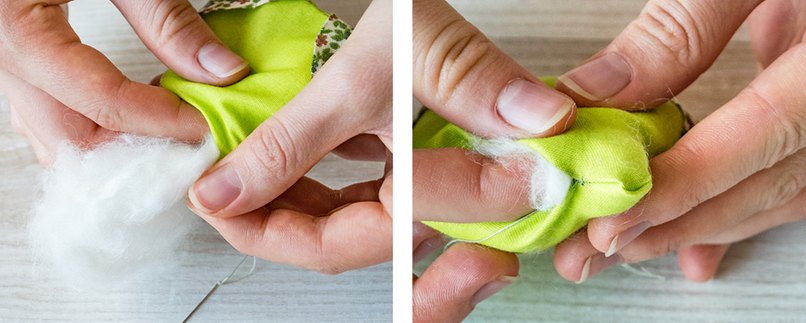 Eule mit Watte befüllen