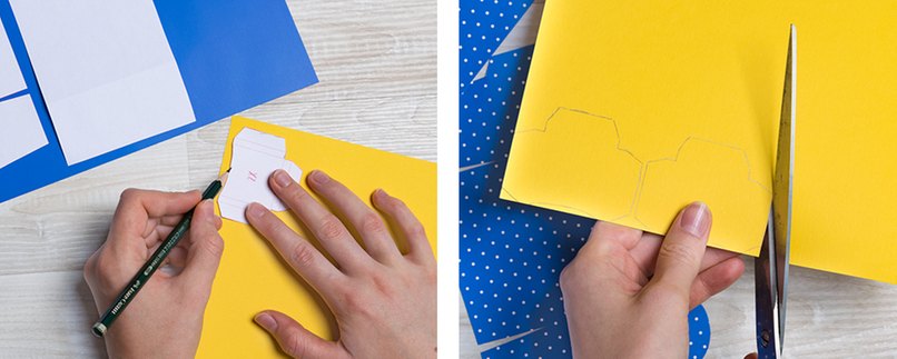 Schablone für Geschenkverpackung in Schulranzen-Form herstellen