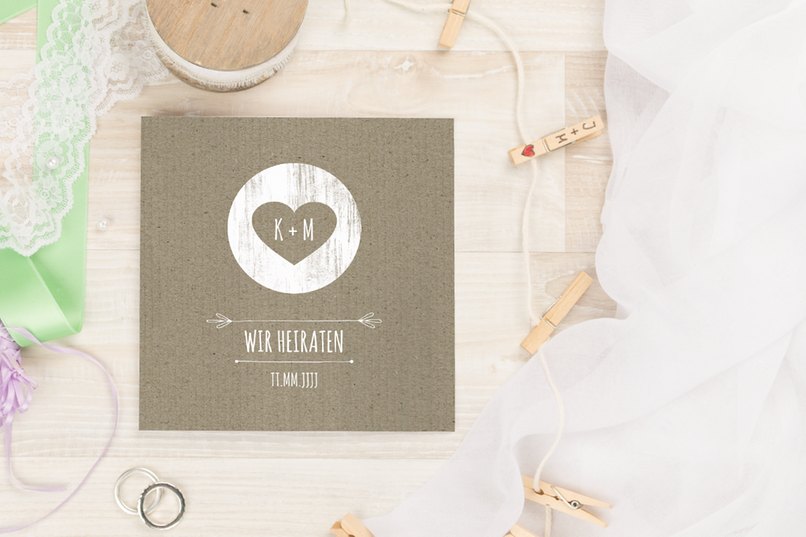 Vintage Hochzeitskarte Shabby