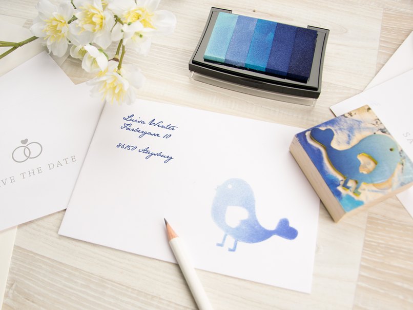 Ein gestempeltes Motiv auf dem Briefkuvert Ein gestempeltes Motiv auf dem Briefkuvert