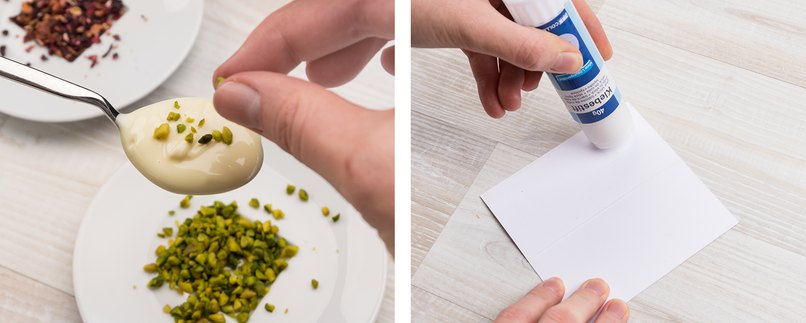 Schritt 3 - Schokolöffel verzieren Schritt 4 - Anhängekärtchen vorbereiten