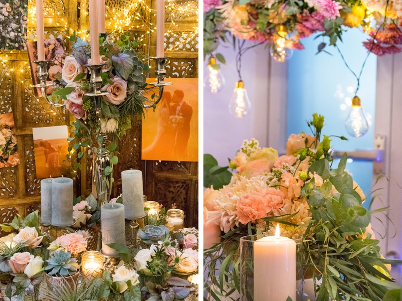 Viel Pflanzengrün sieht man auch bei den Dekorationen Viel Pflanzengrün sieht man auch bei den Dekorationen