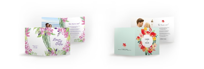 Hochzeitseinladungen mit Pflanzenmotiven sind Trend: Botanical oder Greenery ist das Stichwort