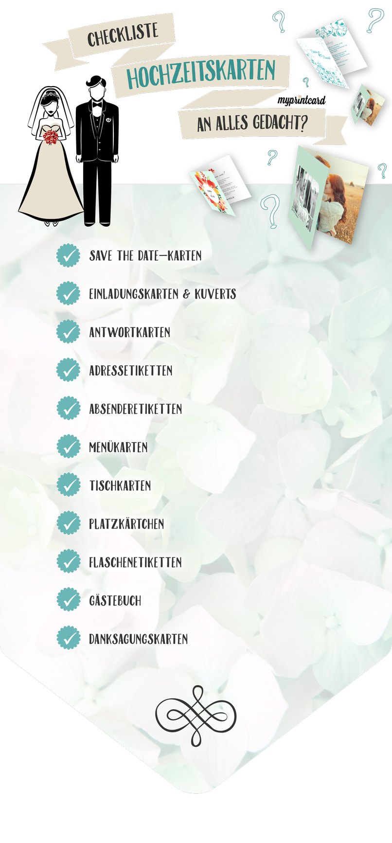 Checkliste für die Hochzeitskarten