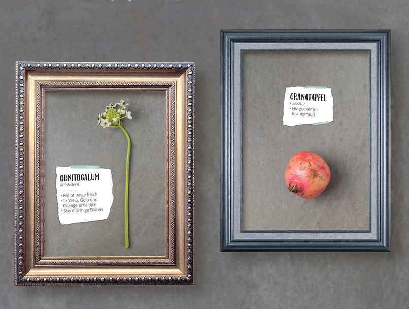 Der Granatapfel wird zum Hingucker im Brautstrauß