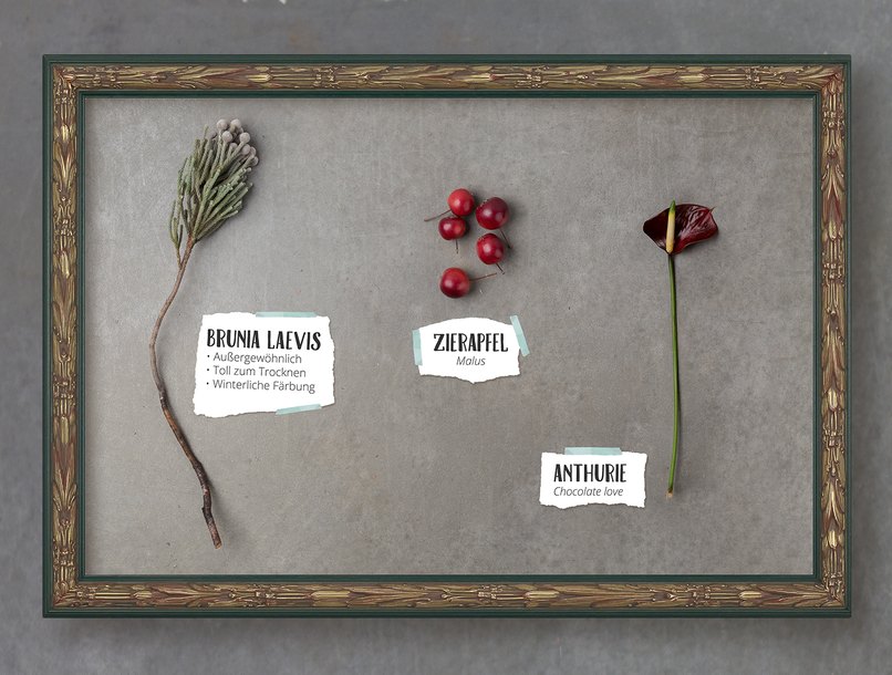 ausgefallene Elemente für den Brautstrauß im Winter