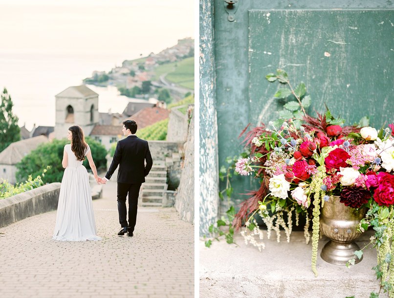 Vintage Brautstrauß in toller Kulisse