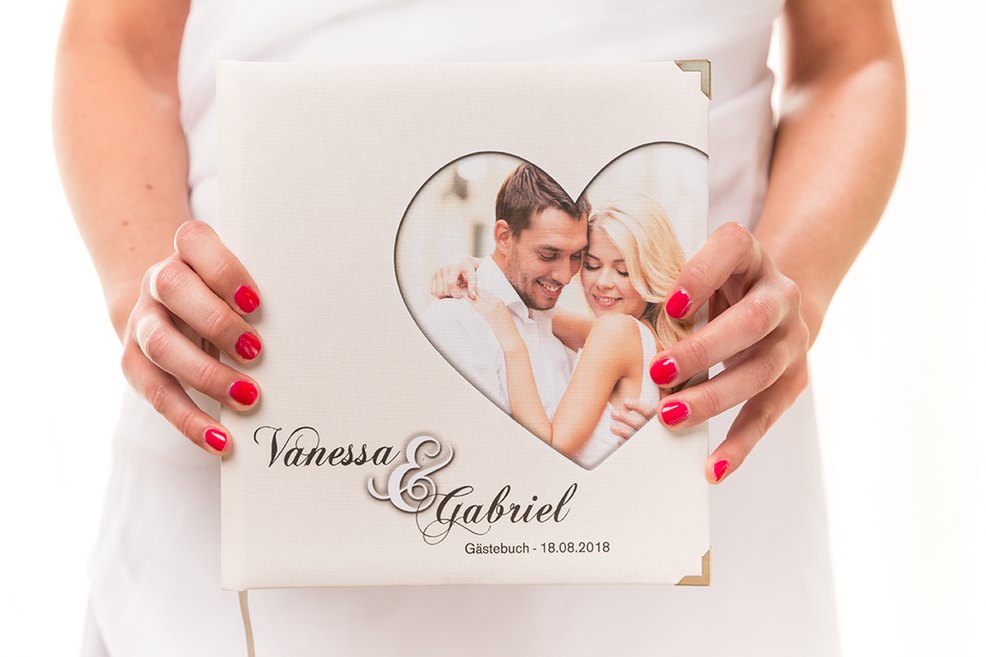 Hardcover Gästebuch im Design Sweetheart. Hardcover Gästebuch im Design Sweetheart.
