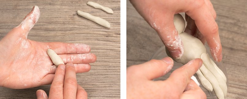 Schritt 3: Schwanzfedern modellieren und befestigen. Schwanzfedern formen