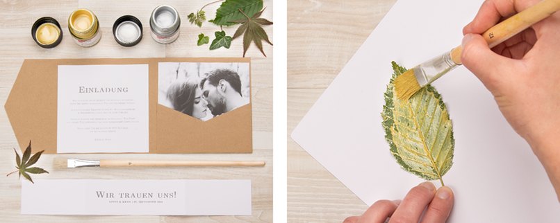 Mit glänzender Acrylfarbe bestrichenes Blatt