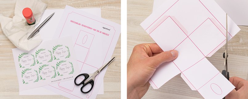 Vorlage wird ausgeschnitten.