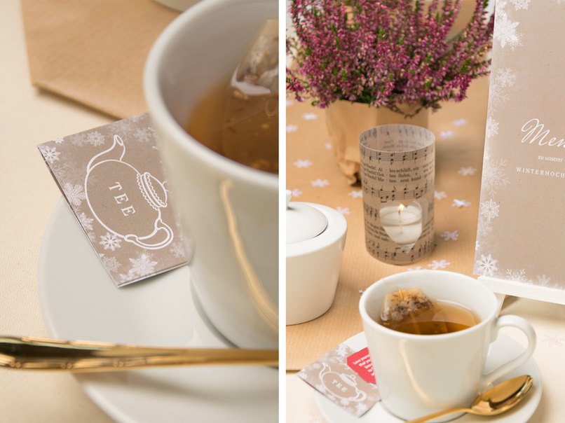 Wintertee auf gedecktem Tisch Wintertee auf gedecktem Tisch