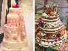 Hochzeitstorte in Rosa und Naked Cake
