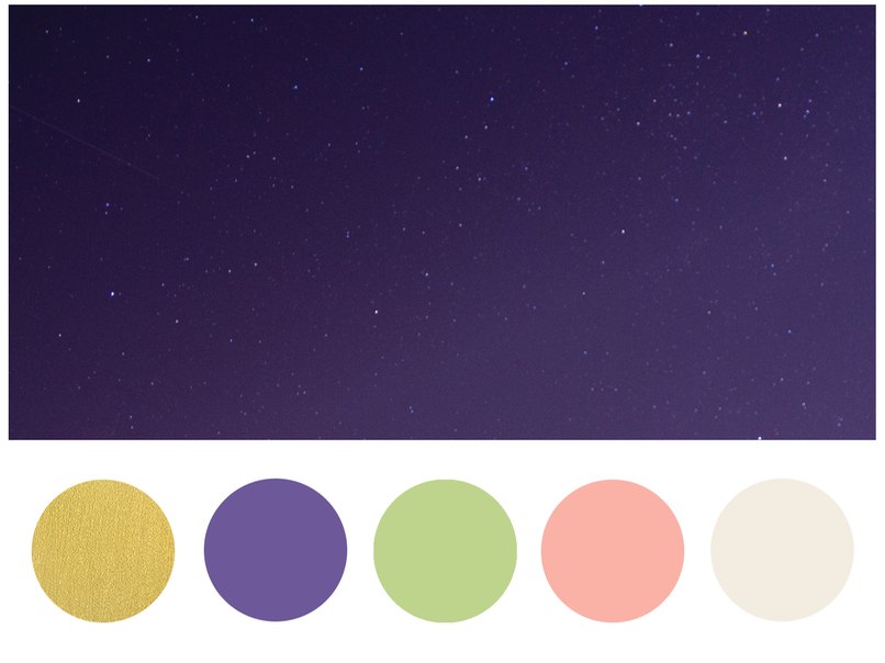 Moodboard mit harmonierenden Farben