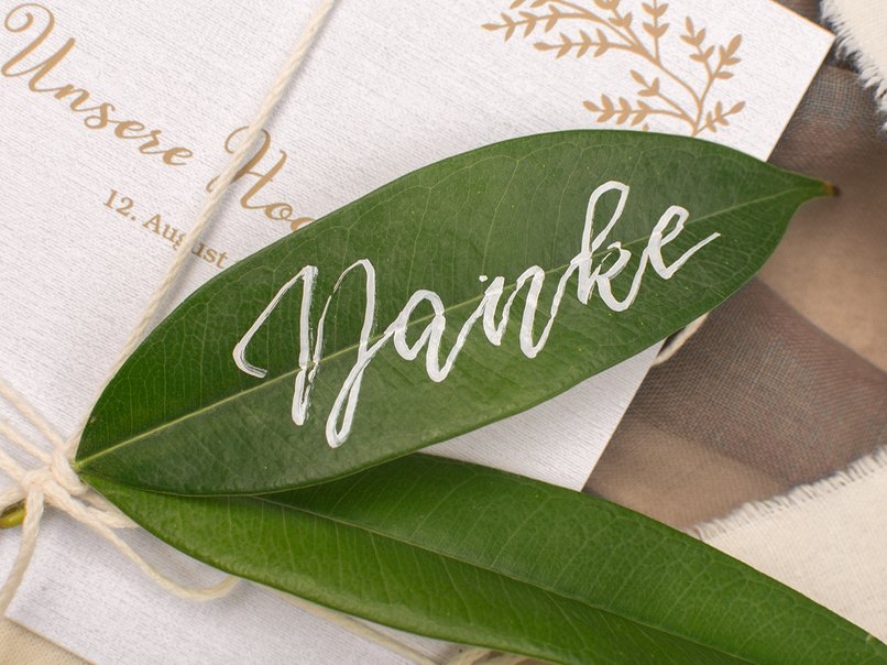 Dankeskarte mit Blatt