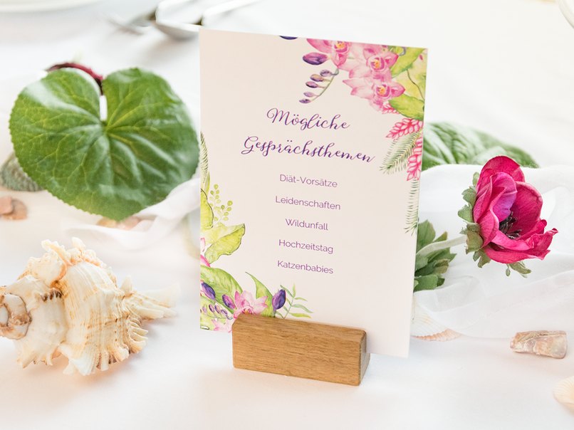 Gesprächsthemen-Karten für die Hochzeit