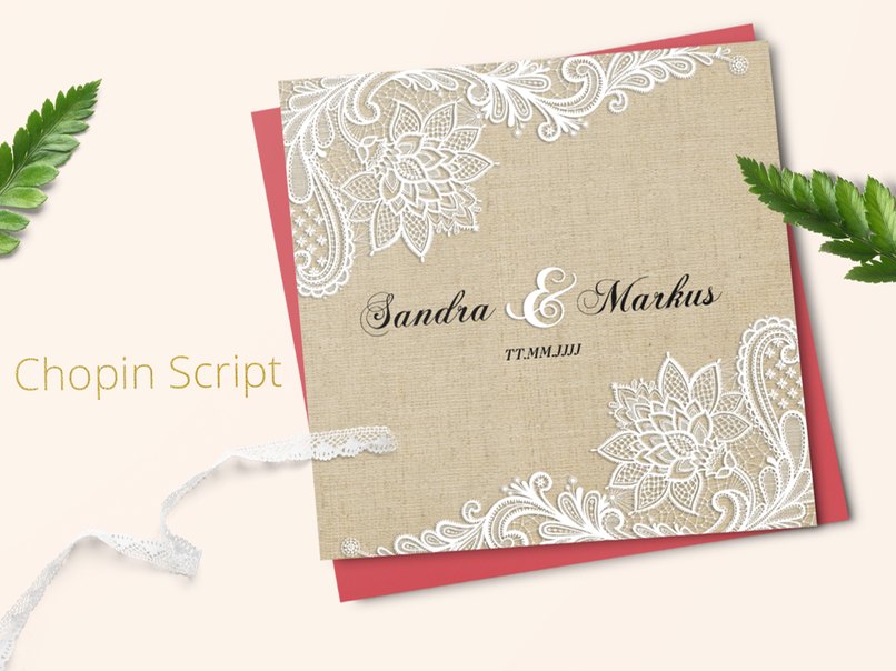 Romantische Vintage-Hochzeitseinladung Lace